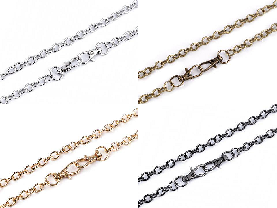 Bag / purse metal chain with lobster clasp length 120 cm - Black nickel (1 Piece)