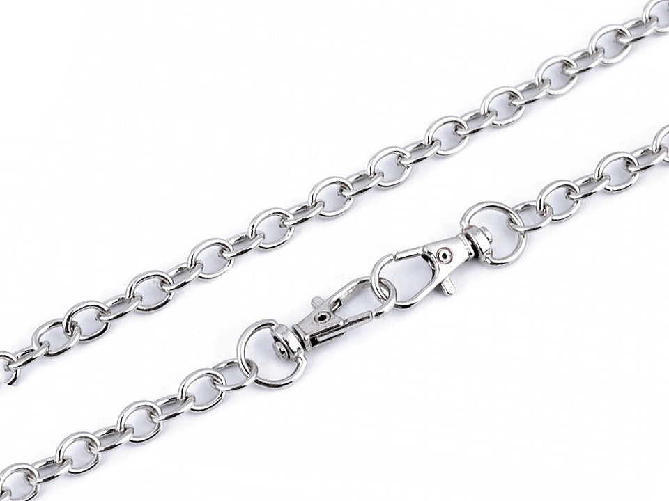 Bag / purse metal chain with lobster clasp length 120 cm - Black nickel (1 Piece)