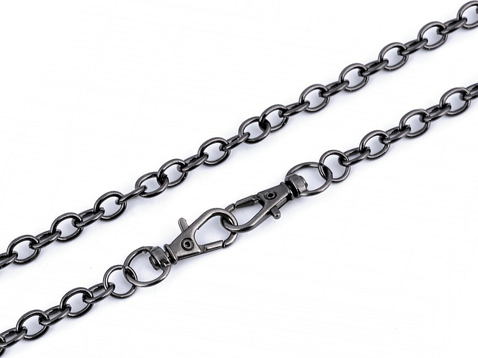 Bag / purse metal chain with lobster clasp length 120 cm - Black nickel (1 Piece)