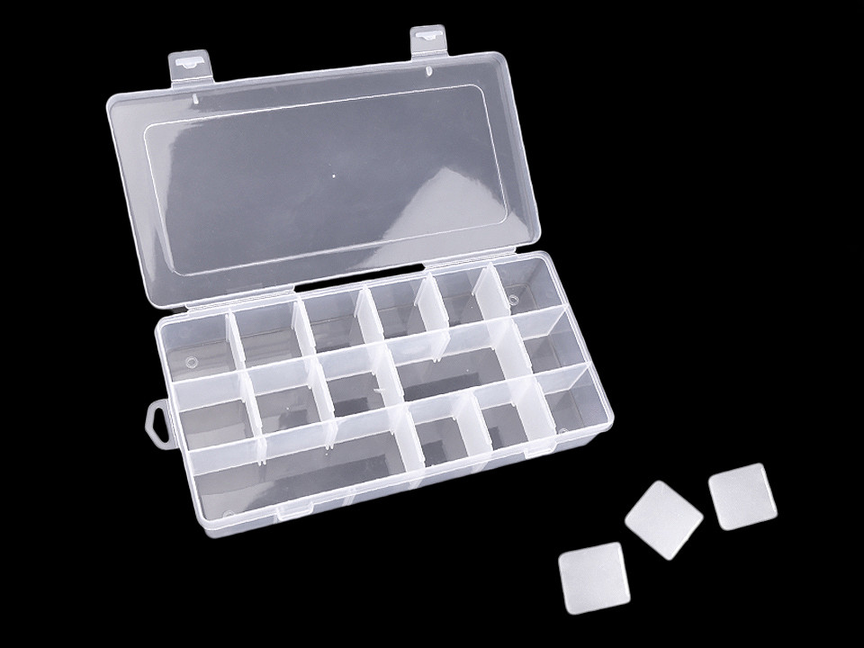 Plastic storage box organizer / case 12.5x23x4 cm - Transparent (1 Piece)