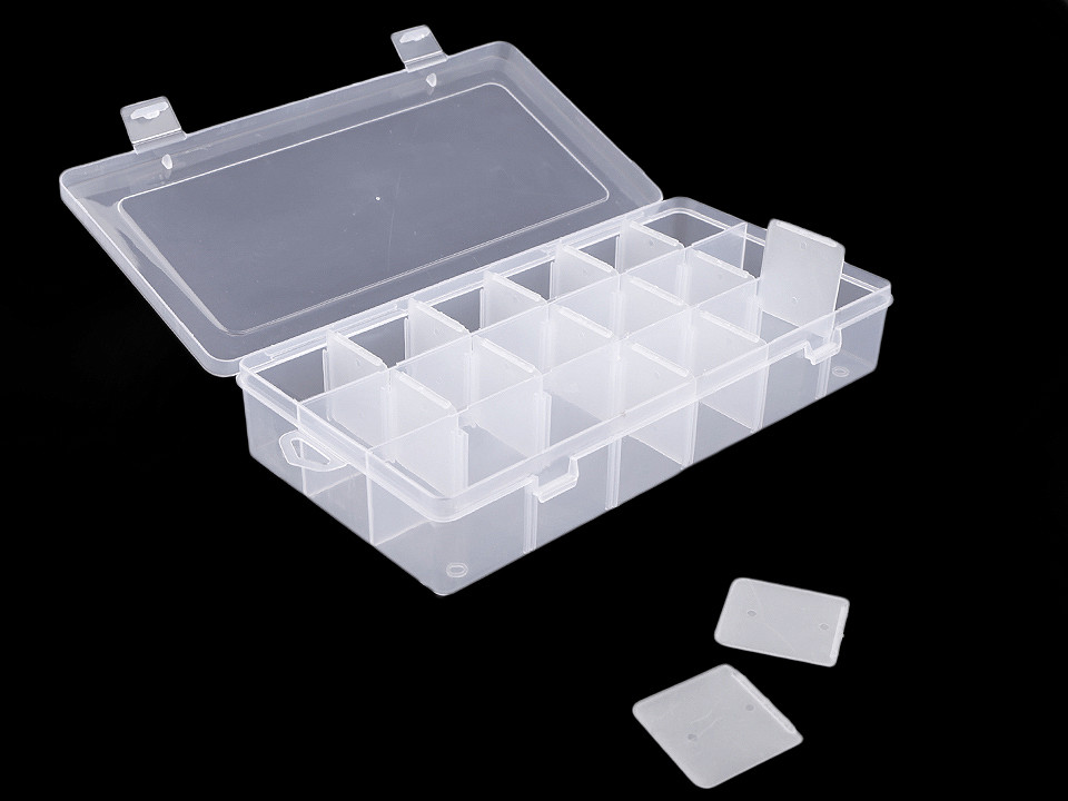 Plastic storage box organizer / case 12.5x23x4 cm - Transparent (1 Piece)