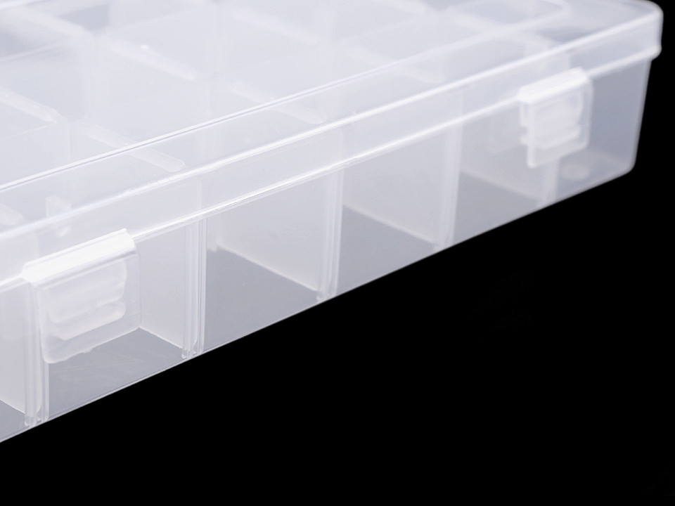 Plastic storage box organizer / case 12.5x23x4 cm - Transparent (1 Piece)
