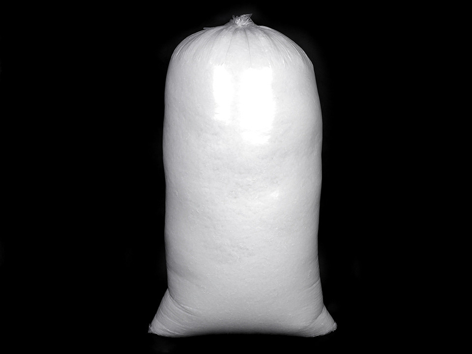 Hollow fiber polyester ball fiber filling / toy stuffing, 5 kg, bleached - White (1 Bag)