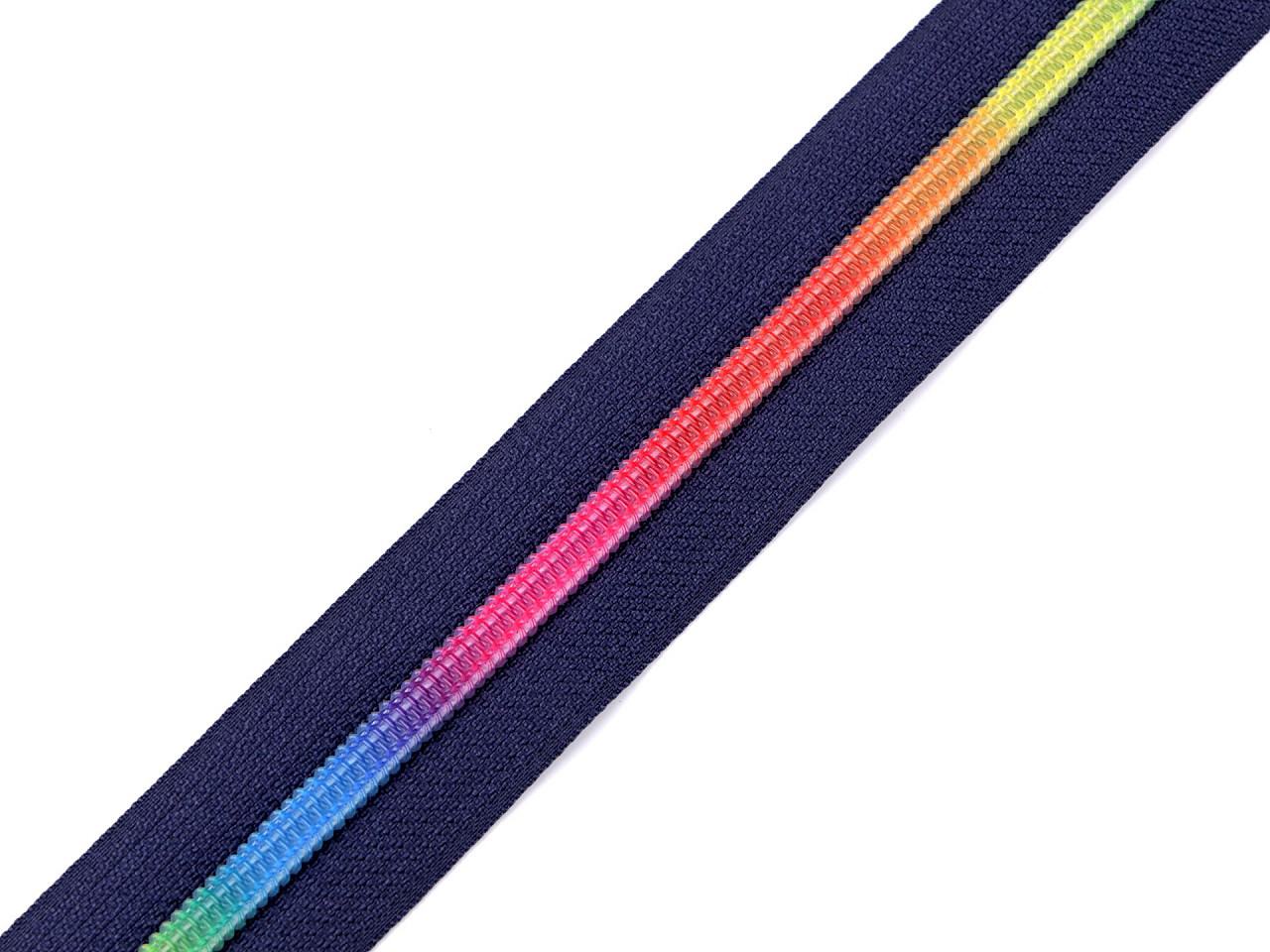 Continuous nylon rainbow zipper no 5 - White (1 Meter)