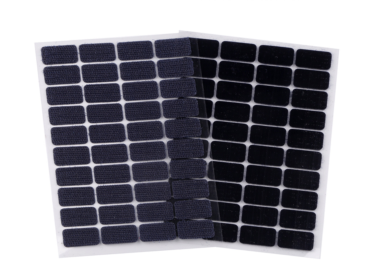 Hook and loop self adhesive rectangles 15x25 mm - White (1 Card)