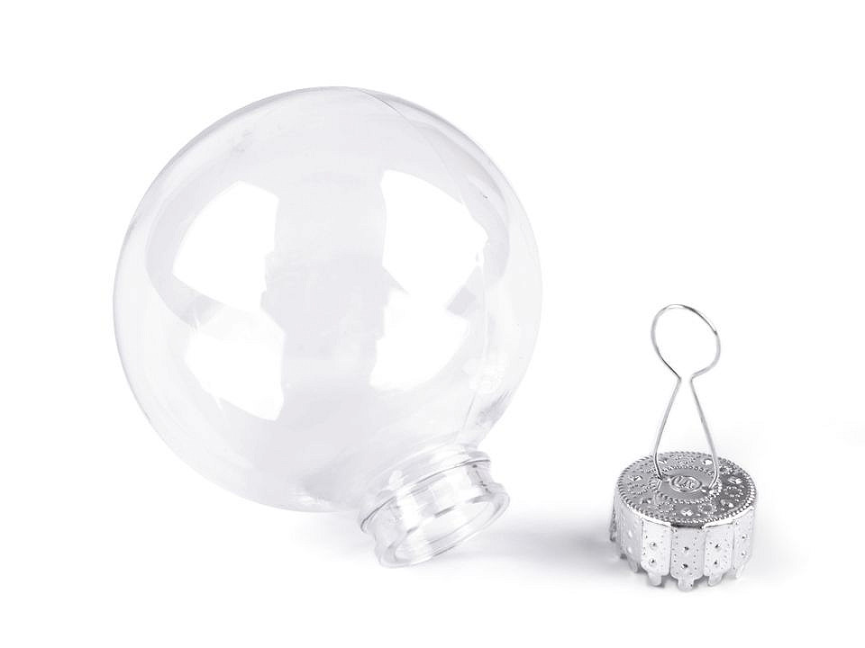 Christmas ball ornament for decorating ø6 cm - Transparent (2 Pieces)