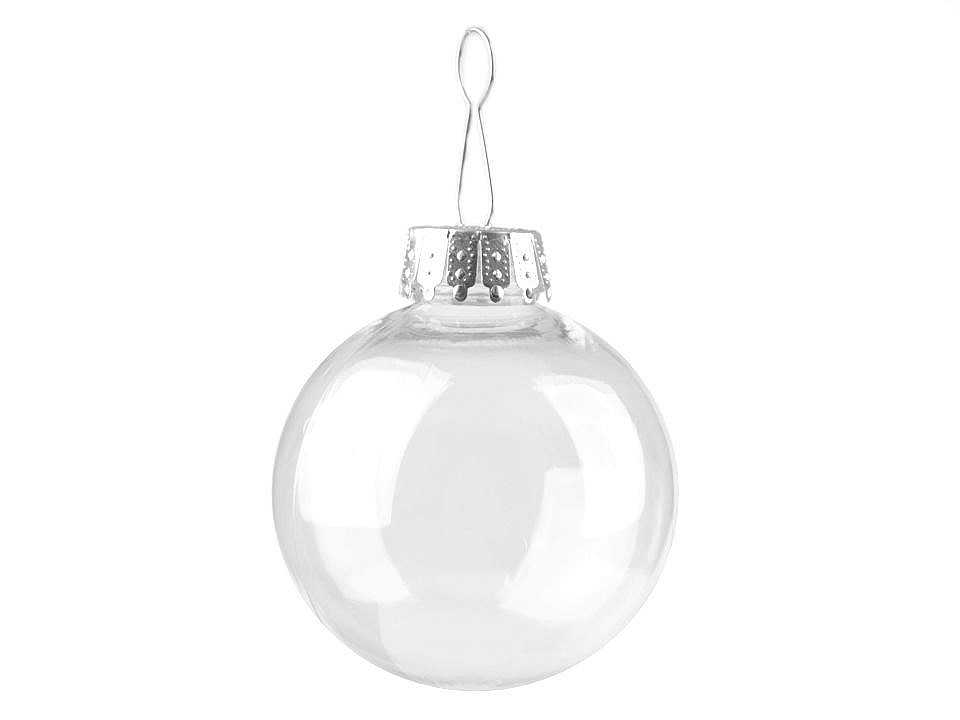 Christmas ball ornament for decorating ø6 cm - Transparent (2 Pieces)