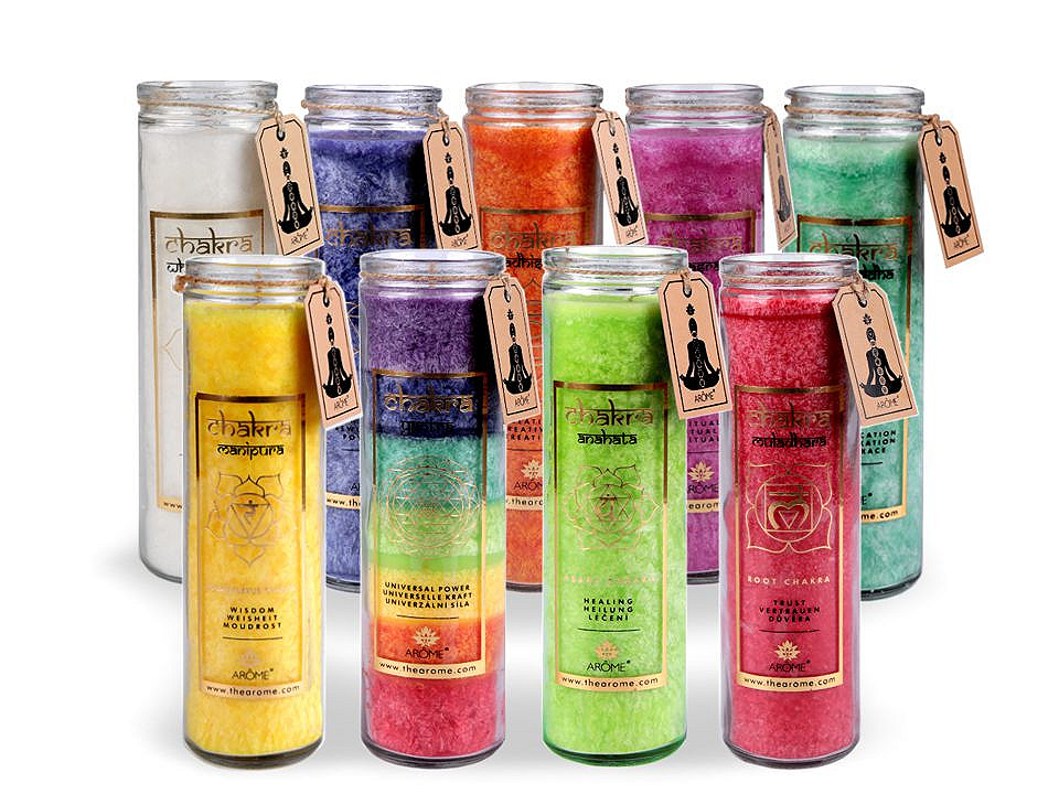 Scented chakra candle in glass, size 320 g - Blue dark (1 Piece)