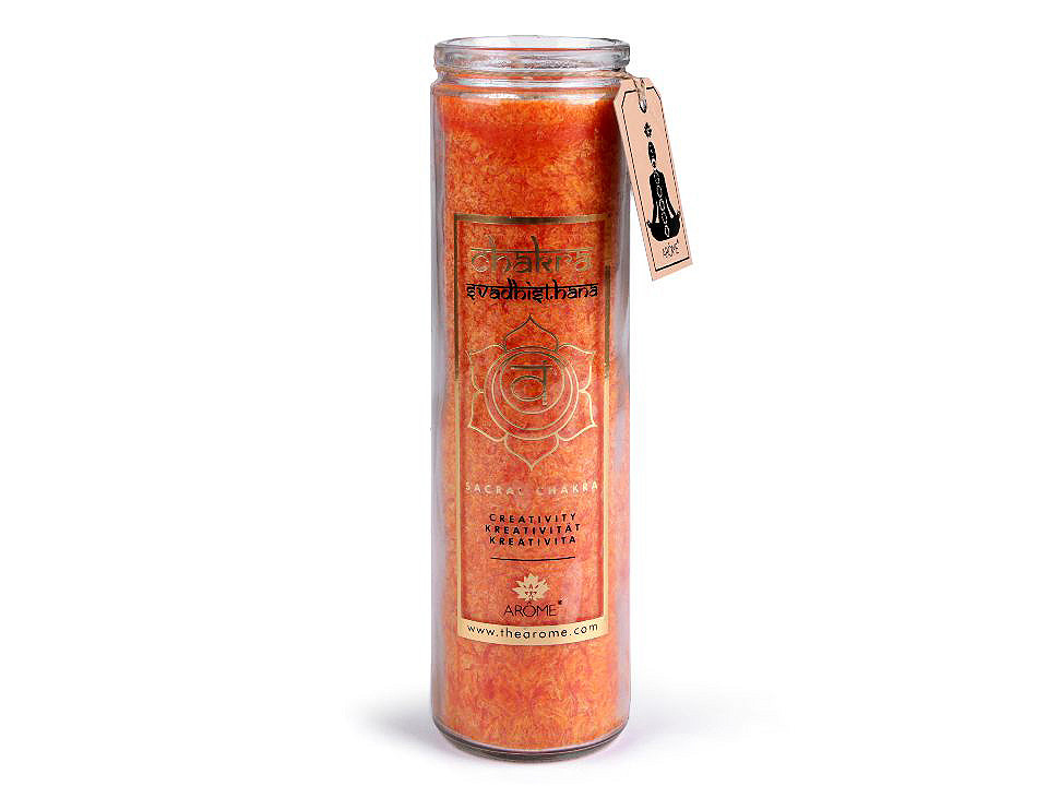 Scented chakra candle in glass, size 320 g - Blue dark (1 Piece)