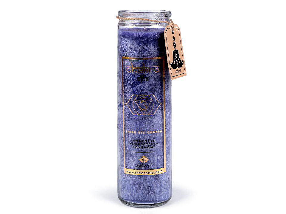 Scented chakra candle in glass, size 320 g - Blue dark (1 Piece)