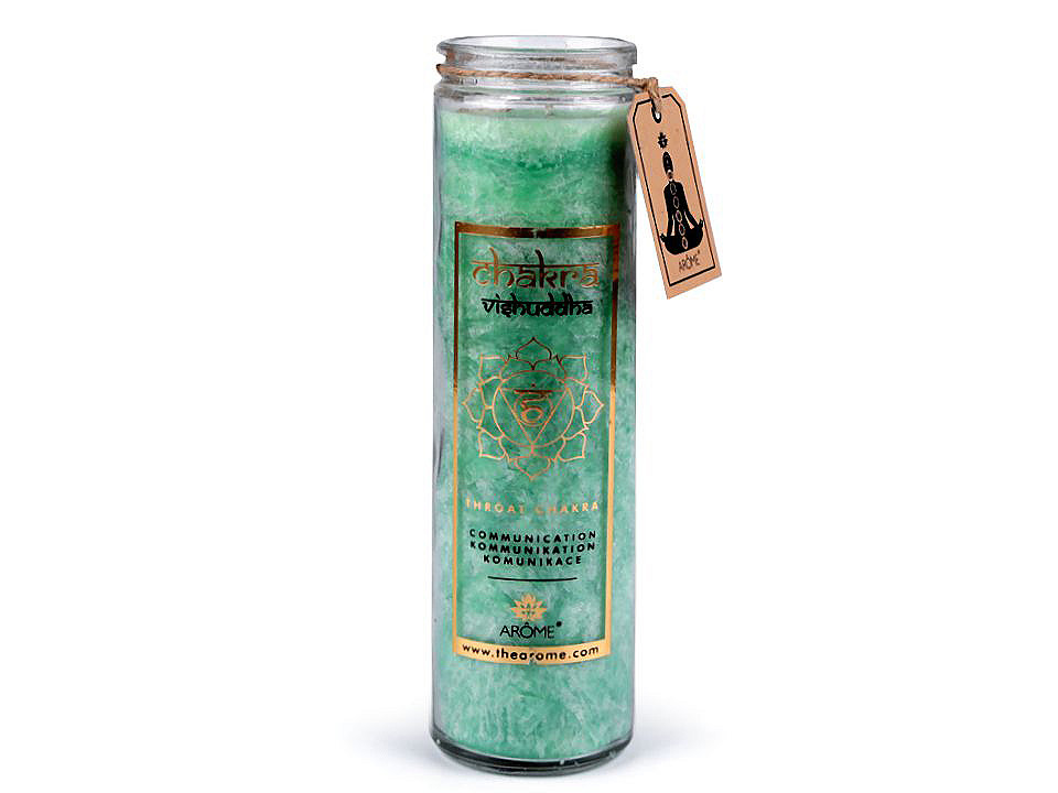 Scented chakra candle in glass, size 320 g - Blue dark (1 Piece)