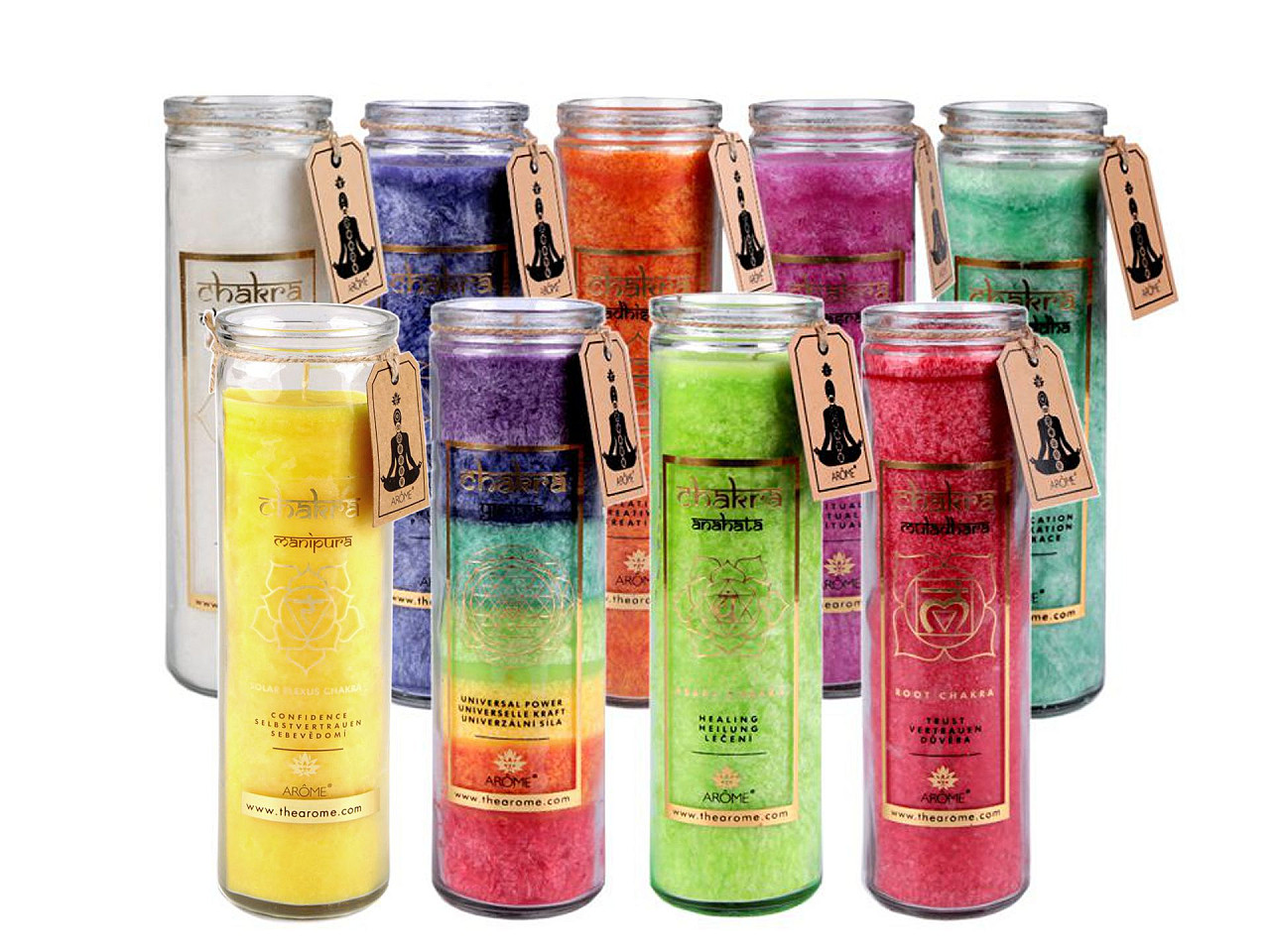 Scented chakra candle in glass, size 320 g - Blue dark (1 Piece)