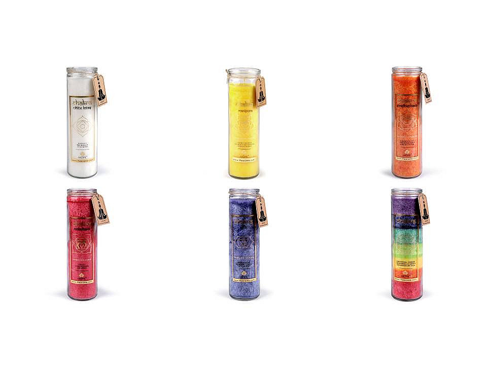 Scented chakra candle in glass, size 320 g - Blue dark (1 Piece)