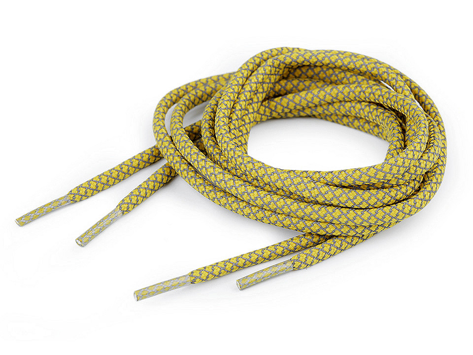 Reflective shoe laces length 130 cm - Very light grey (10 Pieces)