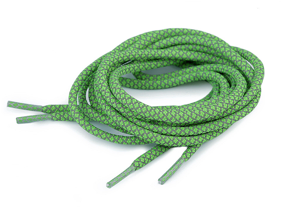 Reflective shoe laces length 130 cm - Very light grey (10 Pieces)