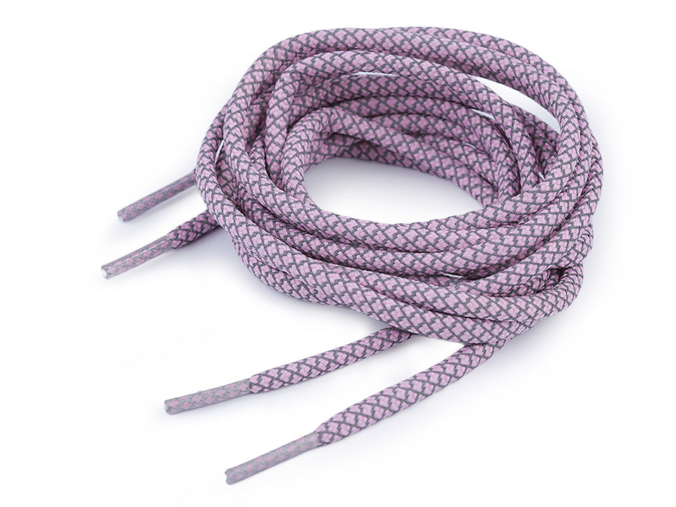 Reflective shoe laces length 130 cm - Very light grey (10 Pieces)