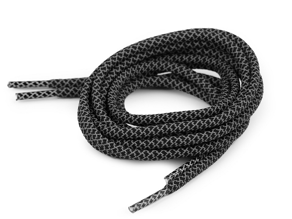 Reflective shoe laces length 130 cm - Very light grey (10 Pieces)