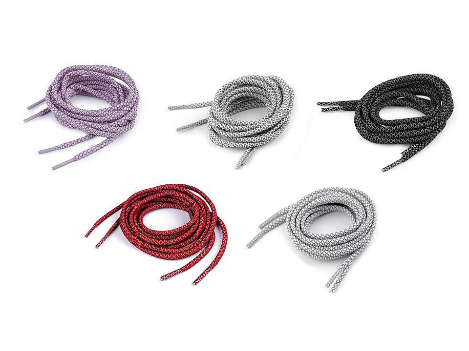 Reflective shoe laces length 130 cm - Very light grey (10 Pieces)