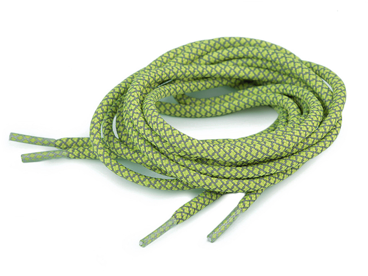 Reflective shoe laces length 130 cm - Very light grey (10 Pieces)