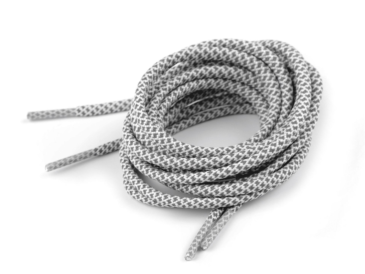 Reflective shoe laces length 130 cm - Very light grey (10 Pieces)