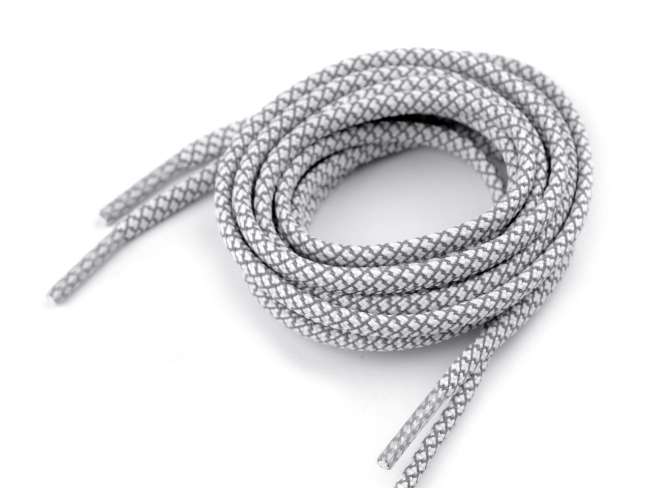 Reflective shoe laces length 130 cm - Very light grey (10 Pieces)