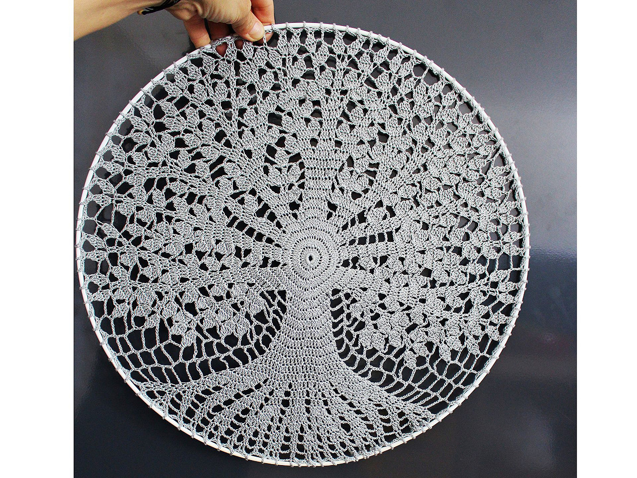 Lacquered metal circle hoop ø60 cm - Silver (1 Piece)