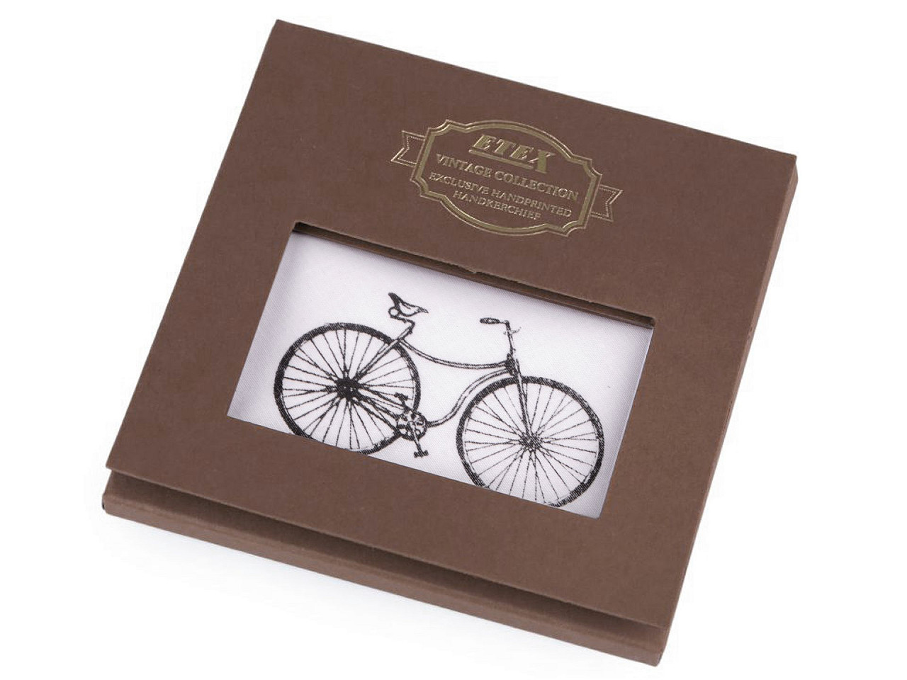 Men's handkerchief in gift box - bike, car, motorbike - White (1 Piece)