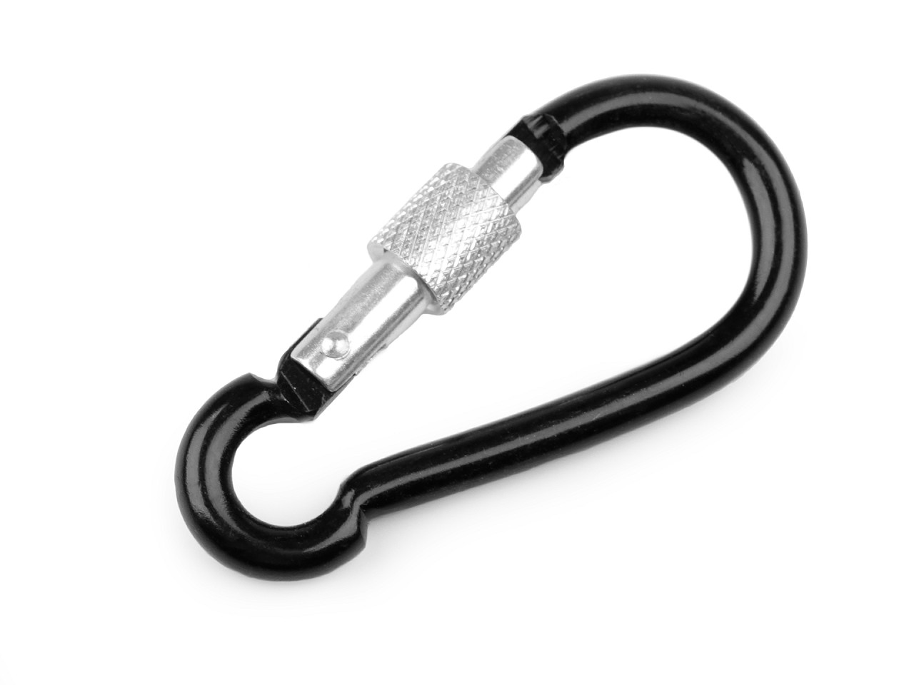 Alloy keyring carabiner / snap hook safety clip - Black varnish (10 Pieces)