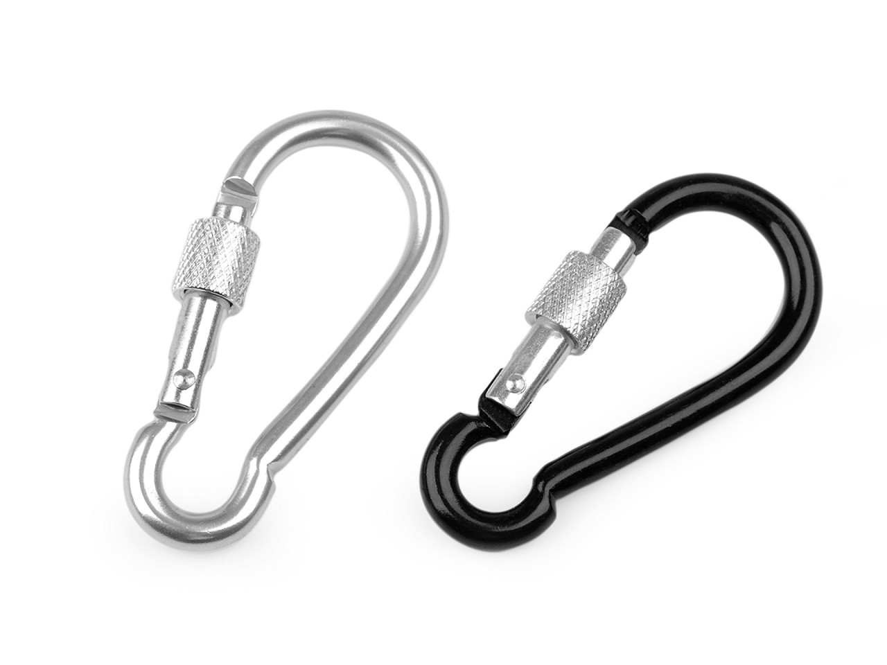 Alloy keyring carabiner / snap hook safety clip - Black varnish (10 Pieces)
