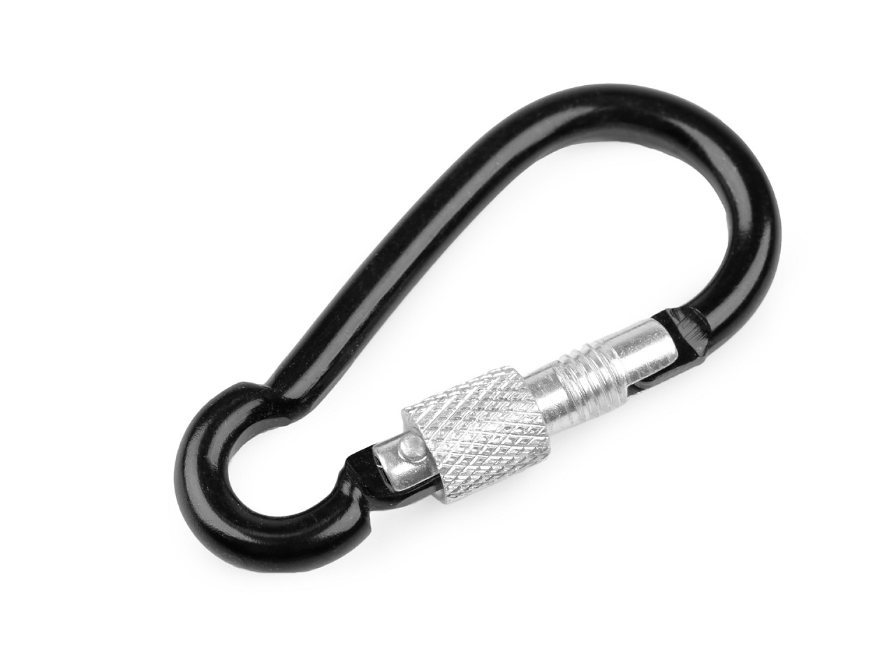 Alloy keyring carabiner / snap hook safety clip - Black varnish (10 Pieces)