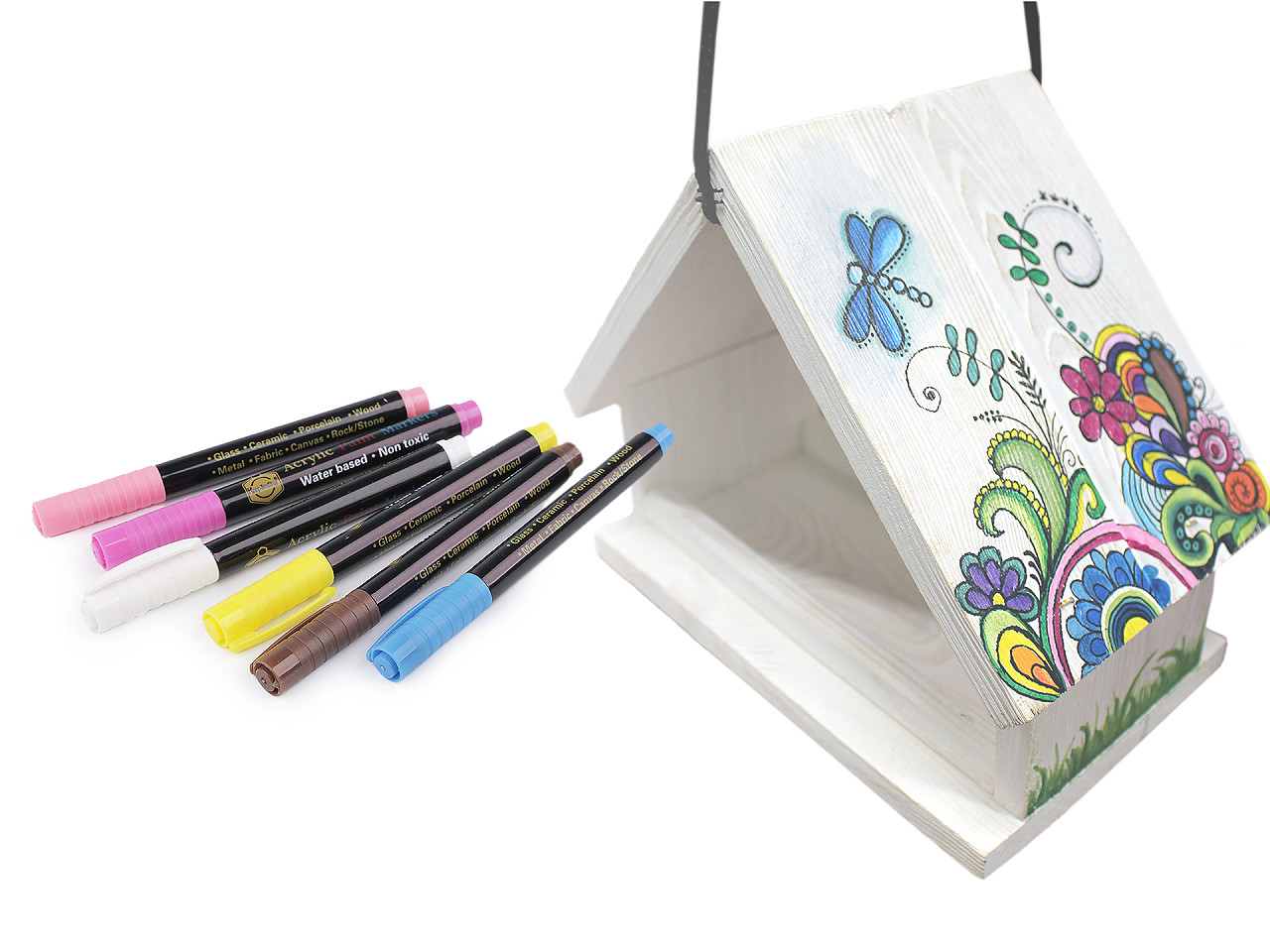 Acrylic paint markers 6 pcs, 1-2 mm - Mix (1 Box)