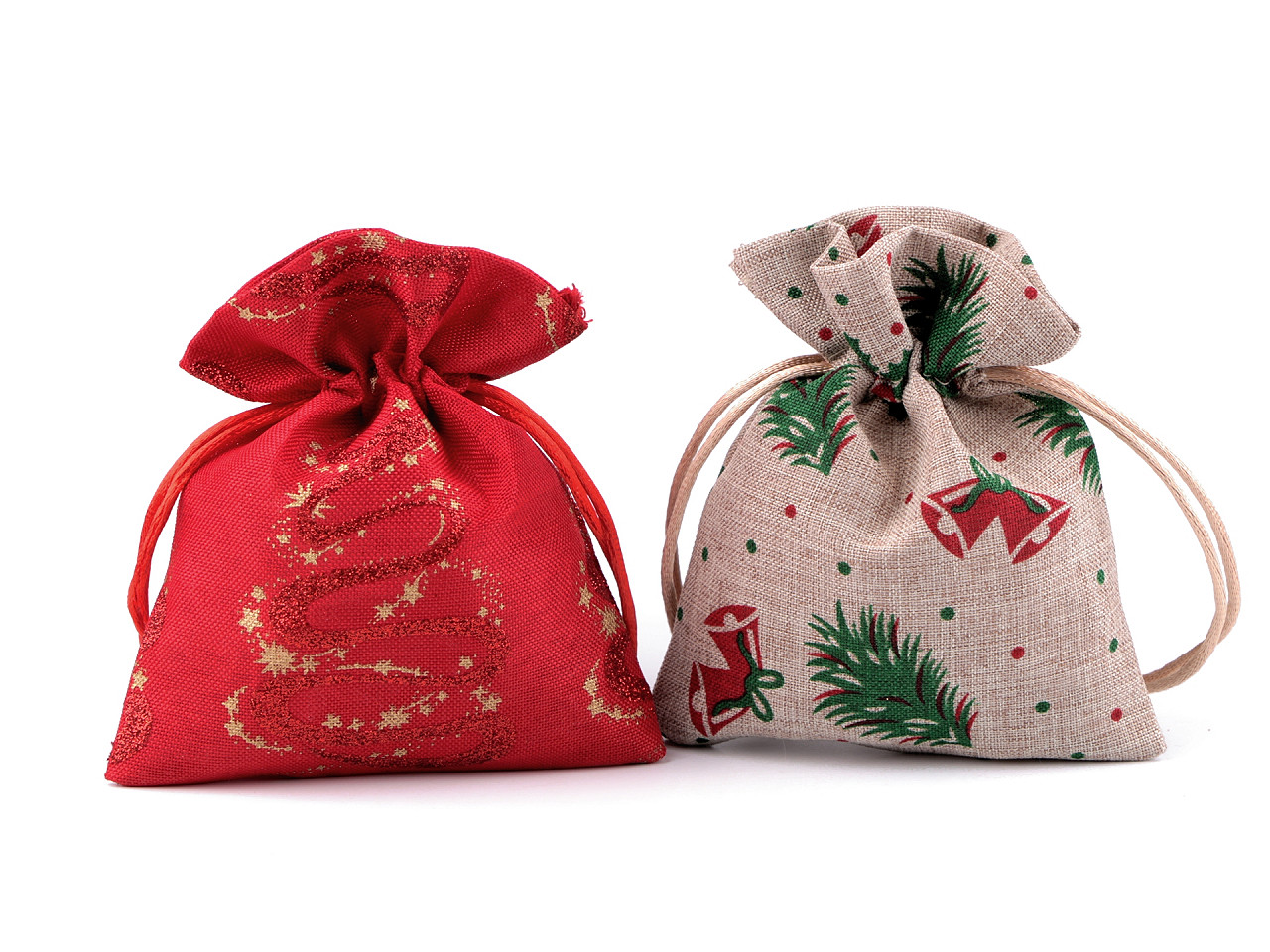Christmas gift bag 10x13 cm jute imitation - Burlap (1 Piece)