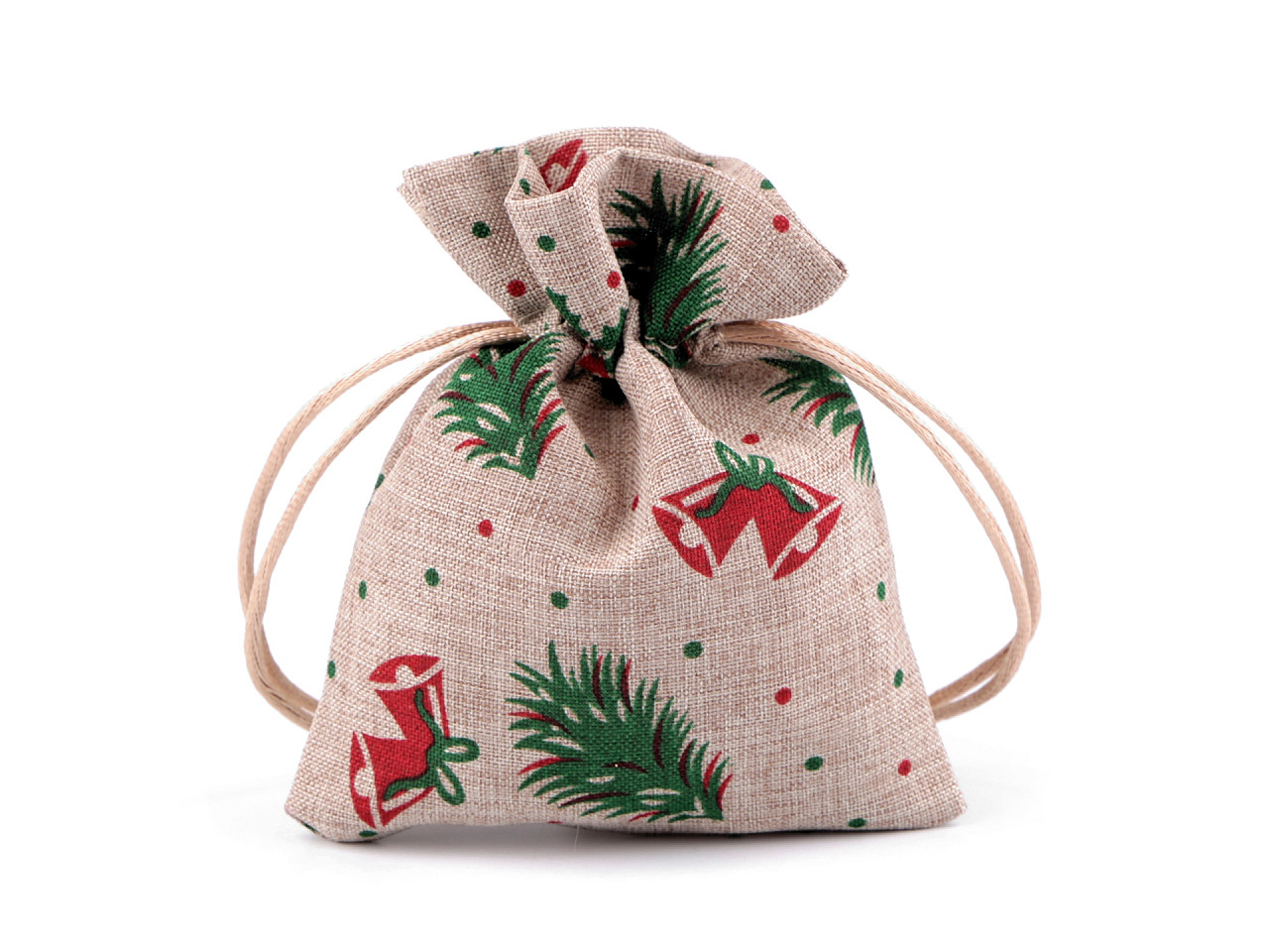 Christmas gift bag 10x13 cm jute imitation - Burlap (1 Piece)