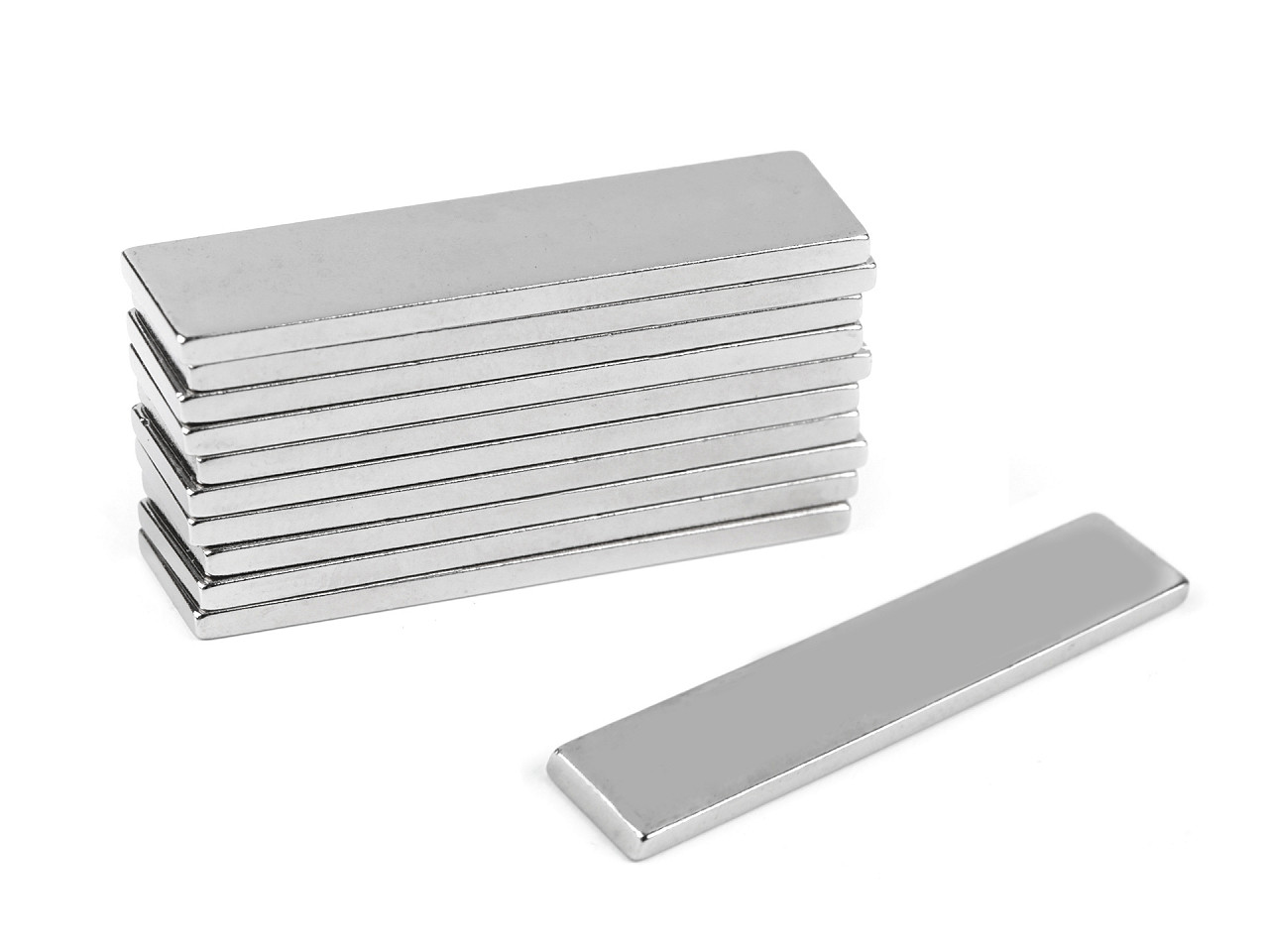 Magnet 10x40 mm - Nickel (10 Pieces)