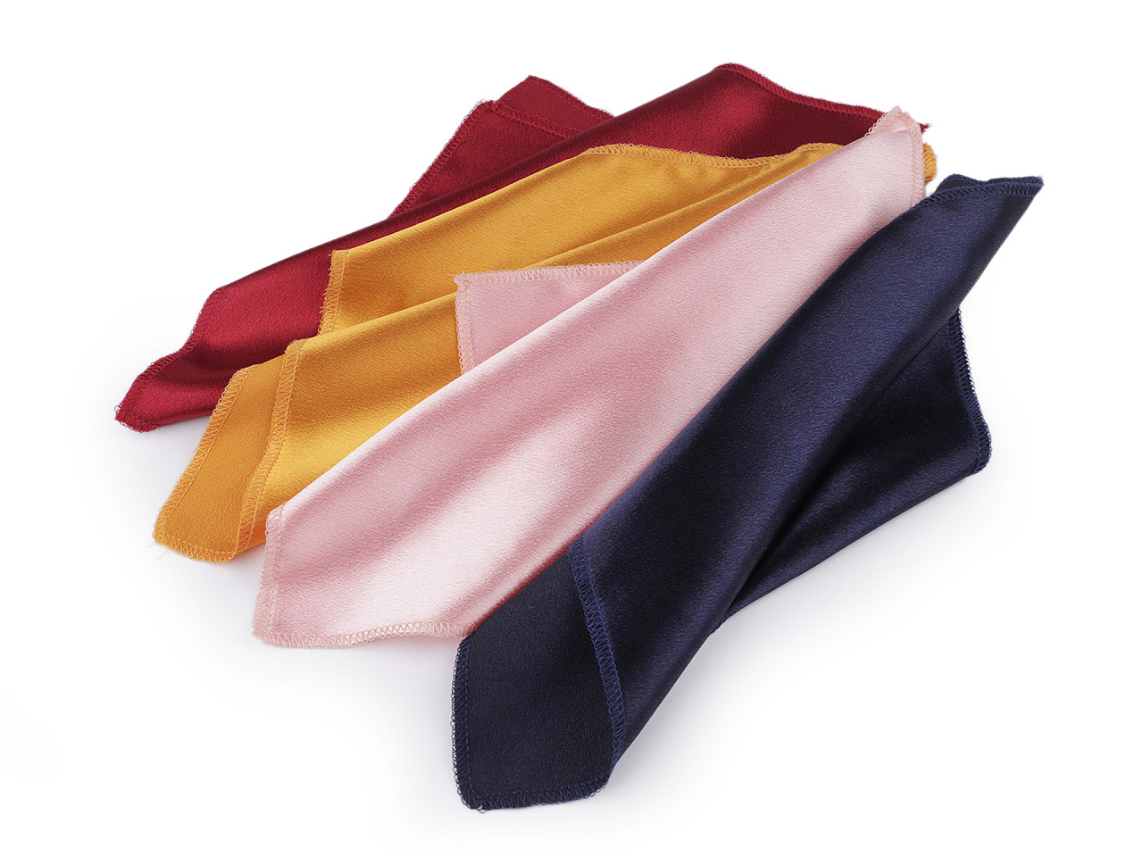 Satin pocket handkerchief in a box - Powder-salmon (1 Piece)