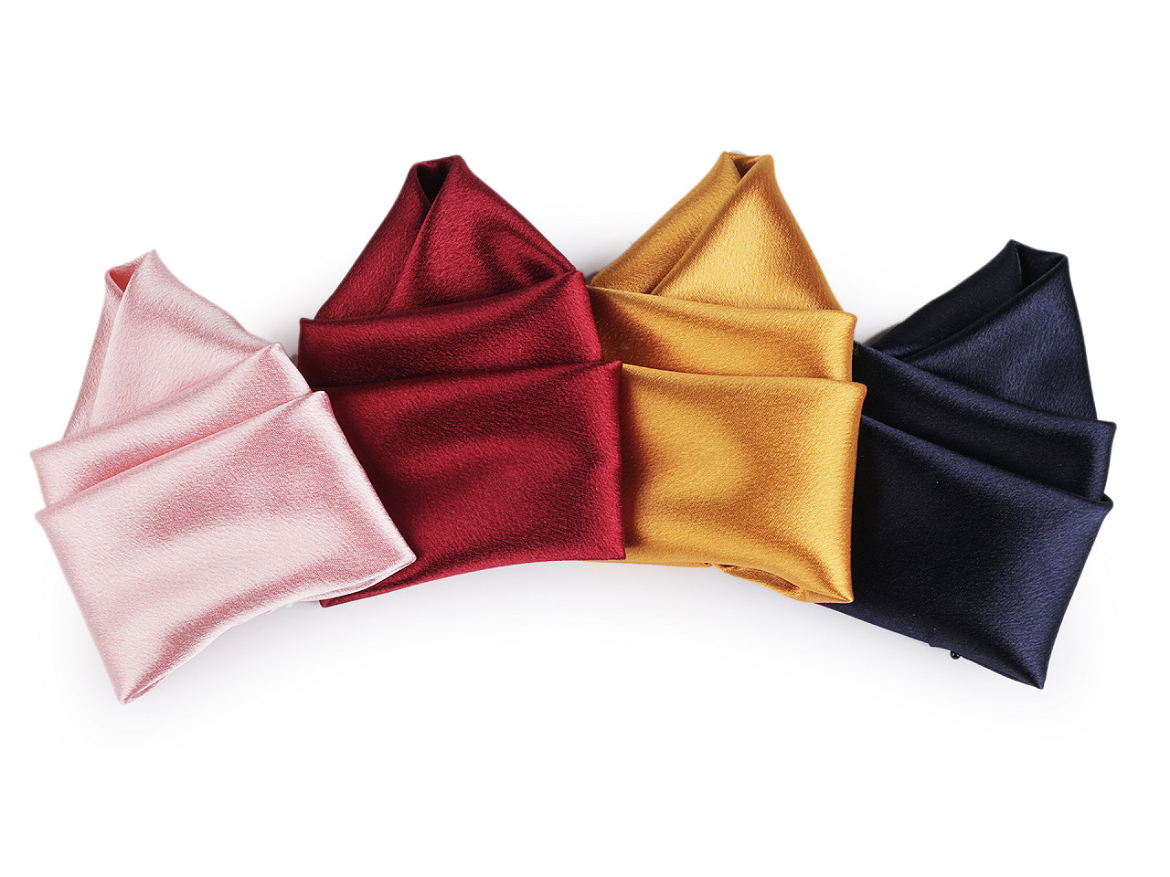 Satin pocket handkerchief in a box - Powder-salmon (1 Piece)