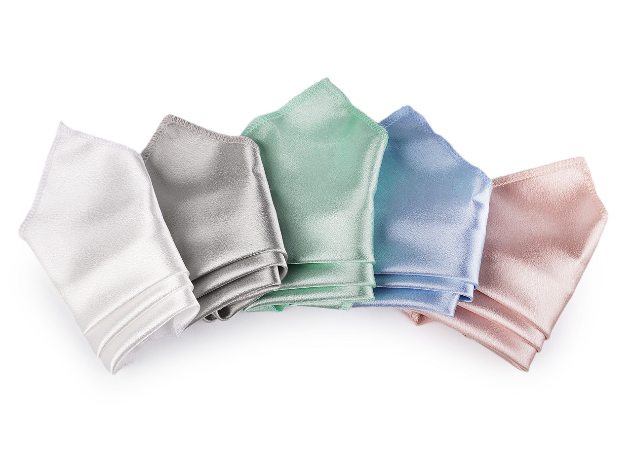 Satin pocket handkerchief in a box - Powder-salmon (1 Piece)