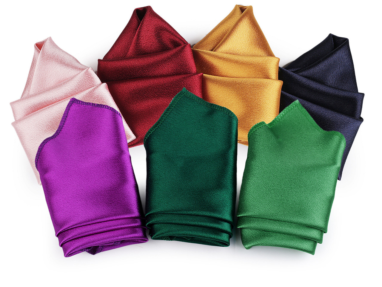 Satin pocket handkerchief in a box - Powder-salmon (1 Piece)