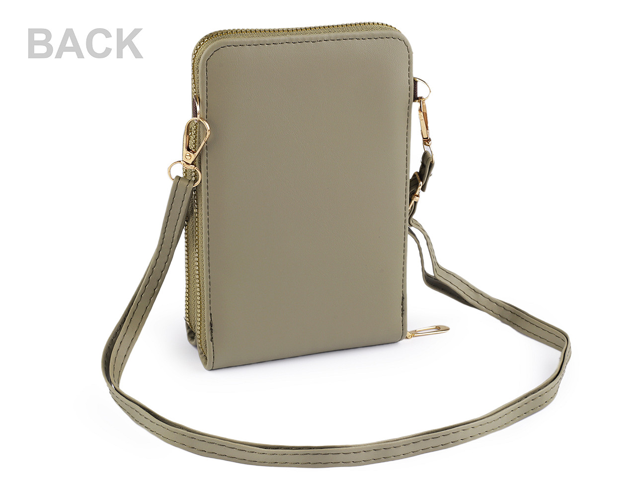 Crossbody bag with mobile phone pocket  11.5x18 cm - Grey-green (1 Piece)