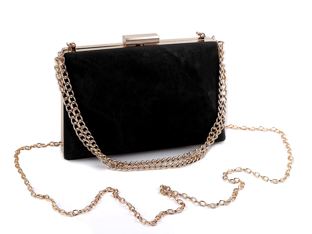 Clutch purse / evening bag - suede - Black (1 Piece)