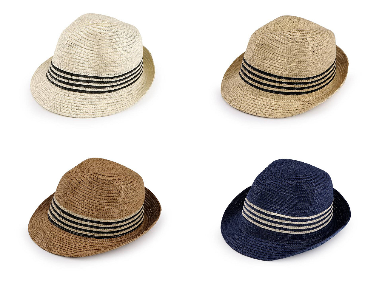 Children's summer hat / straw hat - Blue dark (1 Piece)
