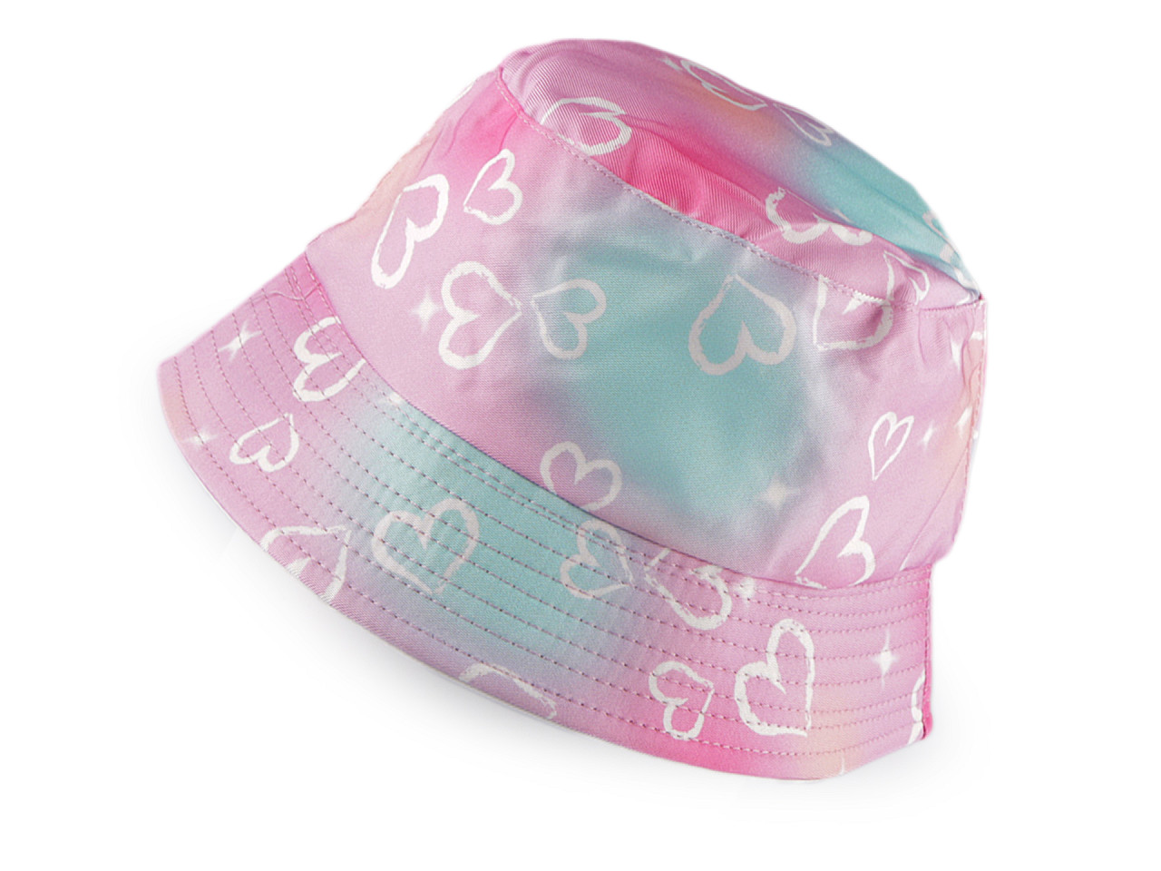 Girls summer hat, heart - Blue light (1 Piece)