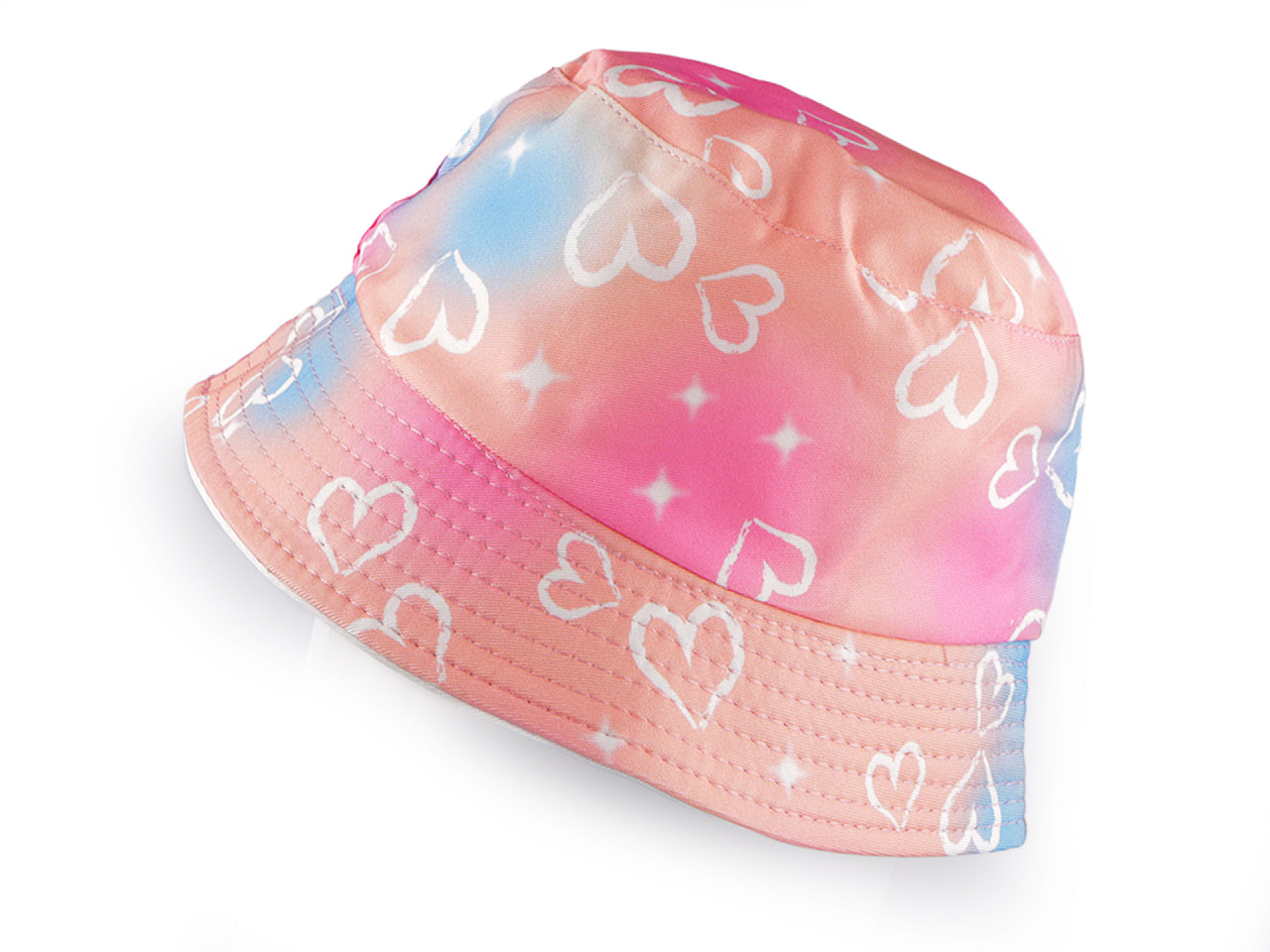 Girls summer hat, heart - Blue light (1 Piece)