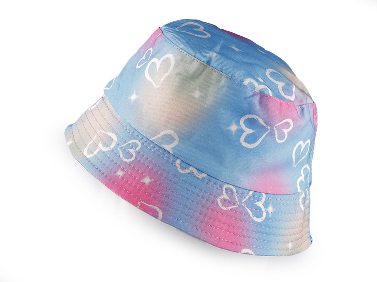 Girls summer hat, heart - Blue light (1 Piece)