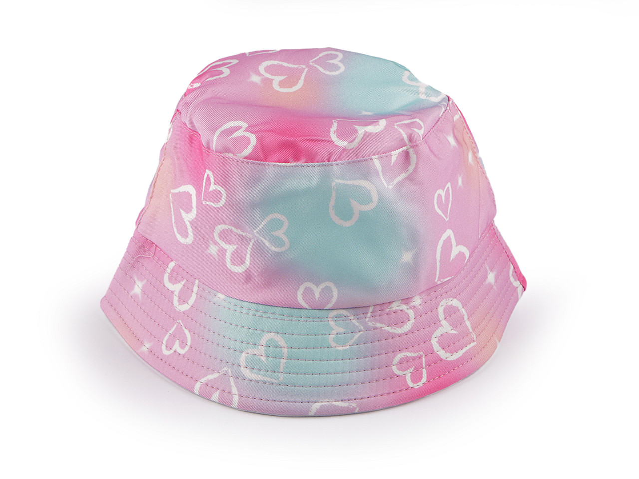 Girls summer hat, heart - Blue light (1 Piece)