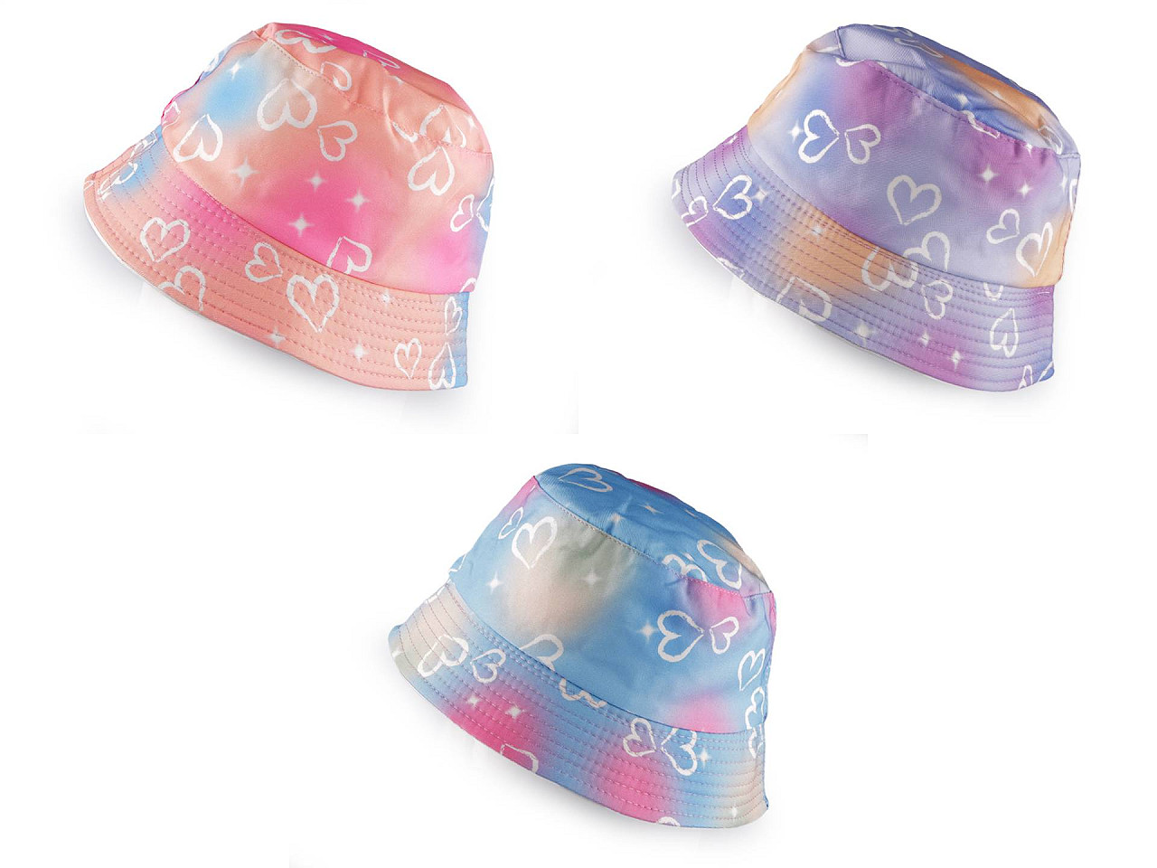 Girls summer hat, heart - Blue light (1 Piece)