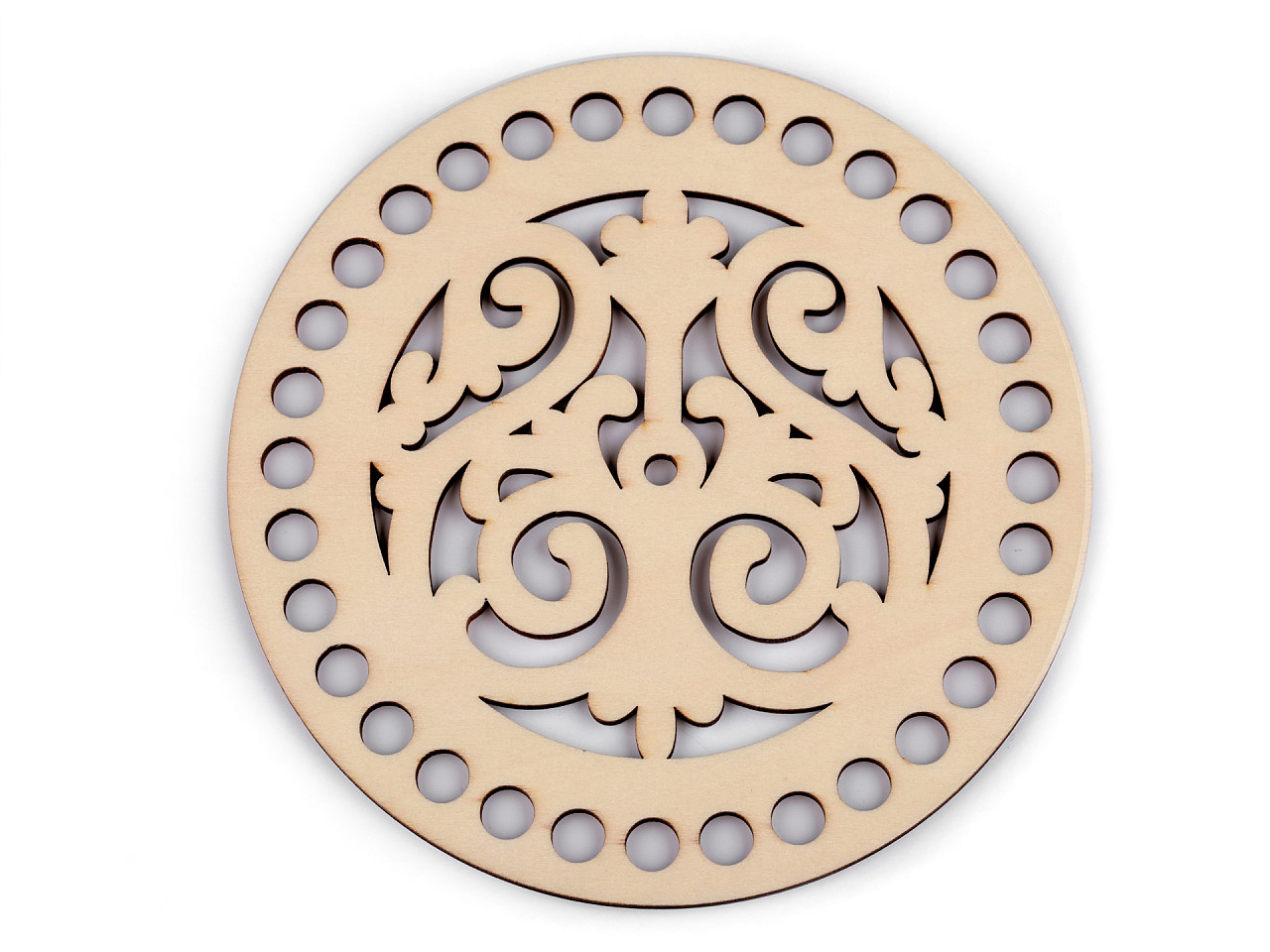 Lid for knitting / crochet, mandala ø15 cm - Natural light (1 Piece)