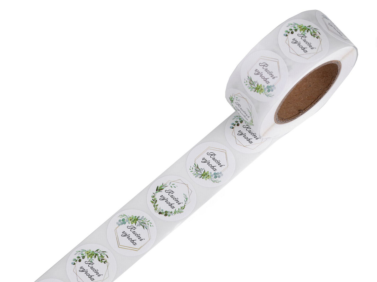 Handmade with love stickers,thank you round gift tag stickers ø25 mm - White (1 Roll)