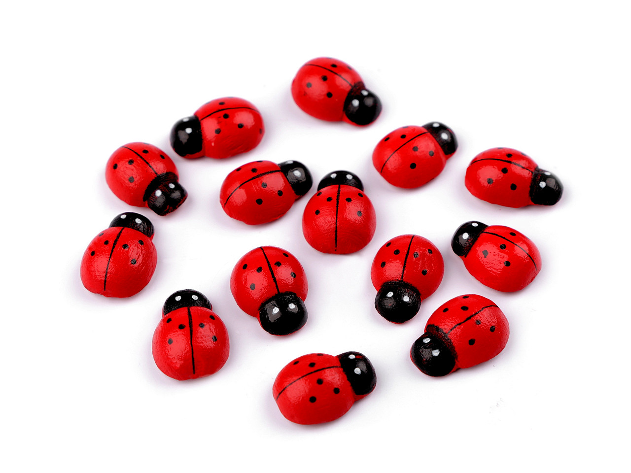 Self-adhesive wooden ladybug - Red (25 Pieces)