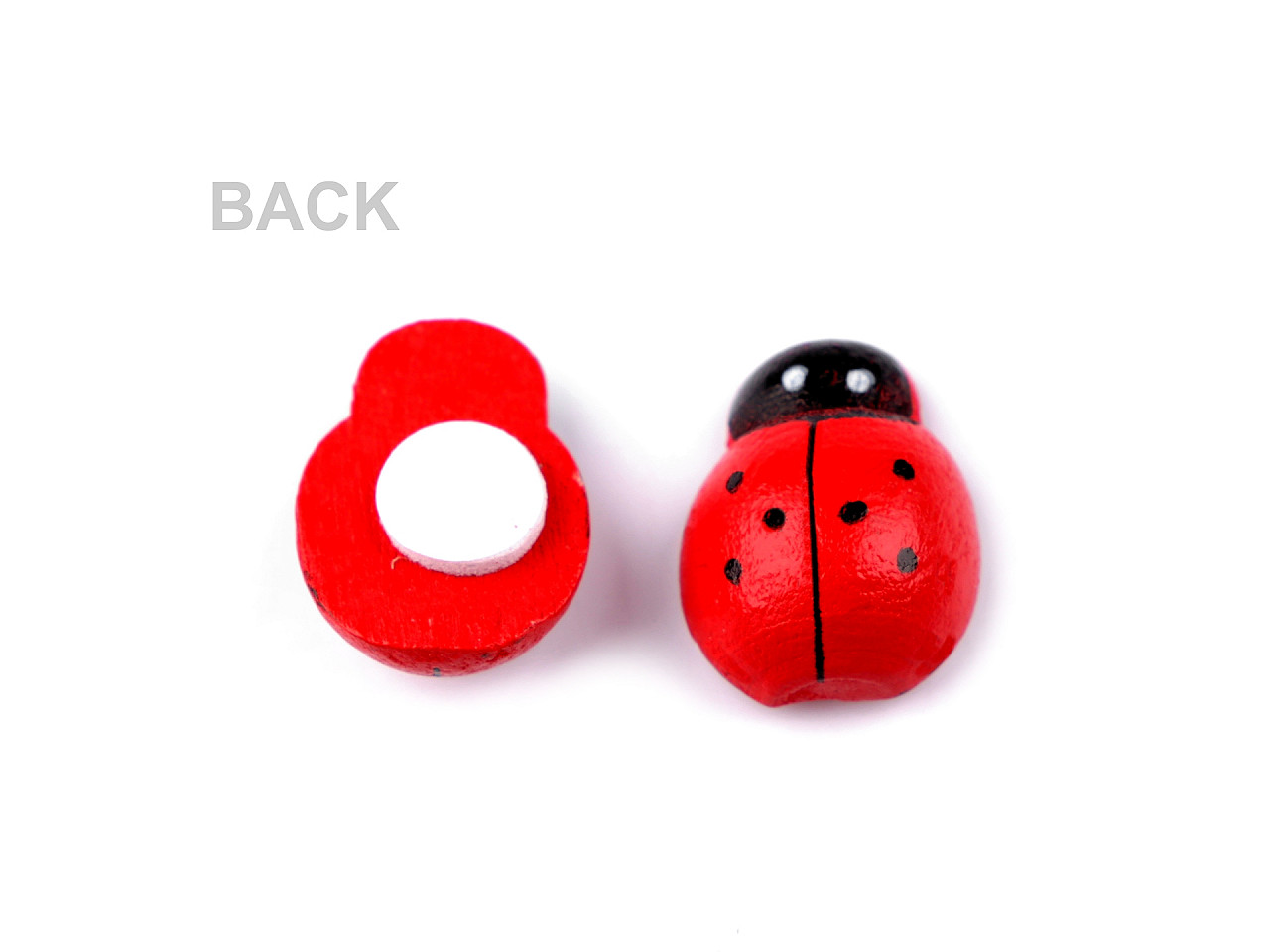 Self-adhesive wooden ladybug - Red (25 Pieces)
